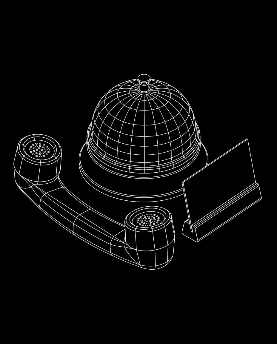 Isometric wireframe icon for Guest Requests